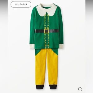 Hannah Anderson Buddy the Elf Kids Green and Yellow  Pajamas Costume PJ Set